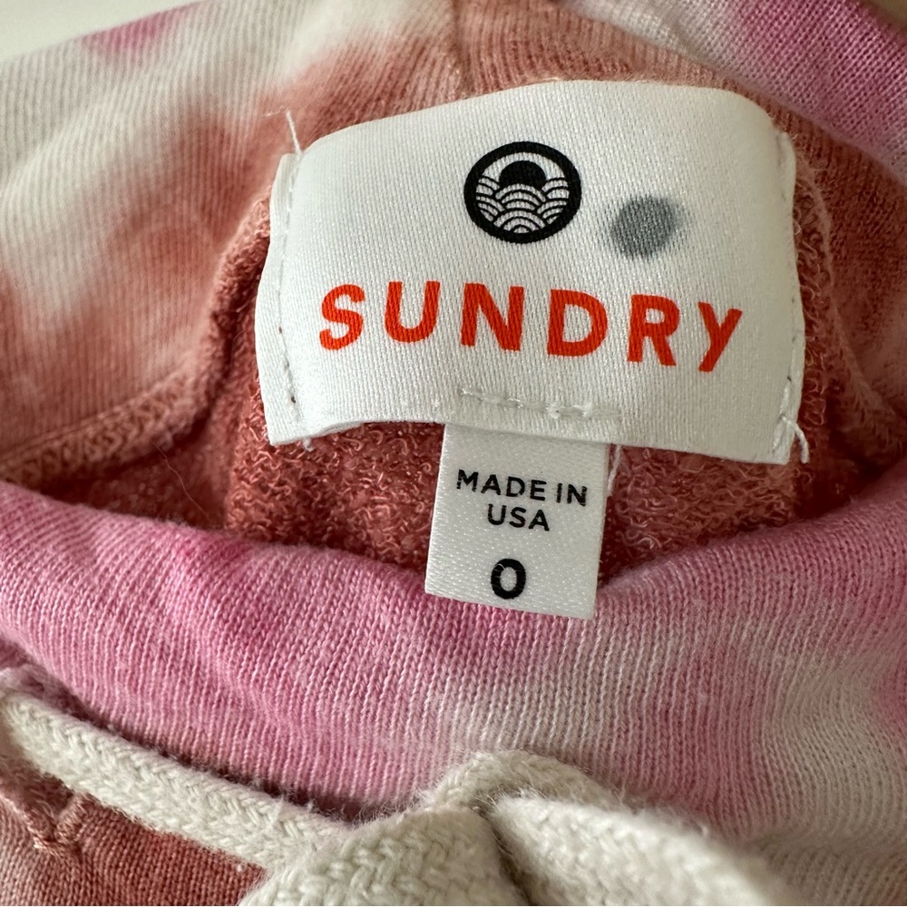 Sundry Pink and Wine Tie-Dye Basic Terry Jogger Sweatpants, Size 0 (Extra Small) - Picture 5 of 7